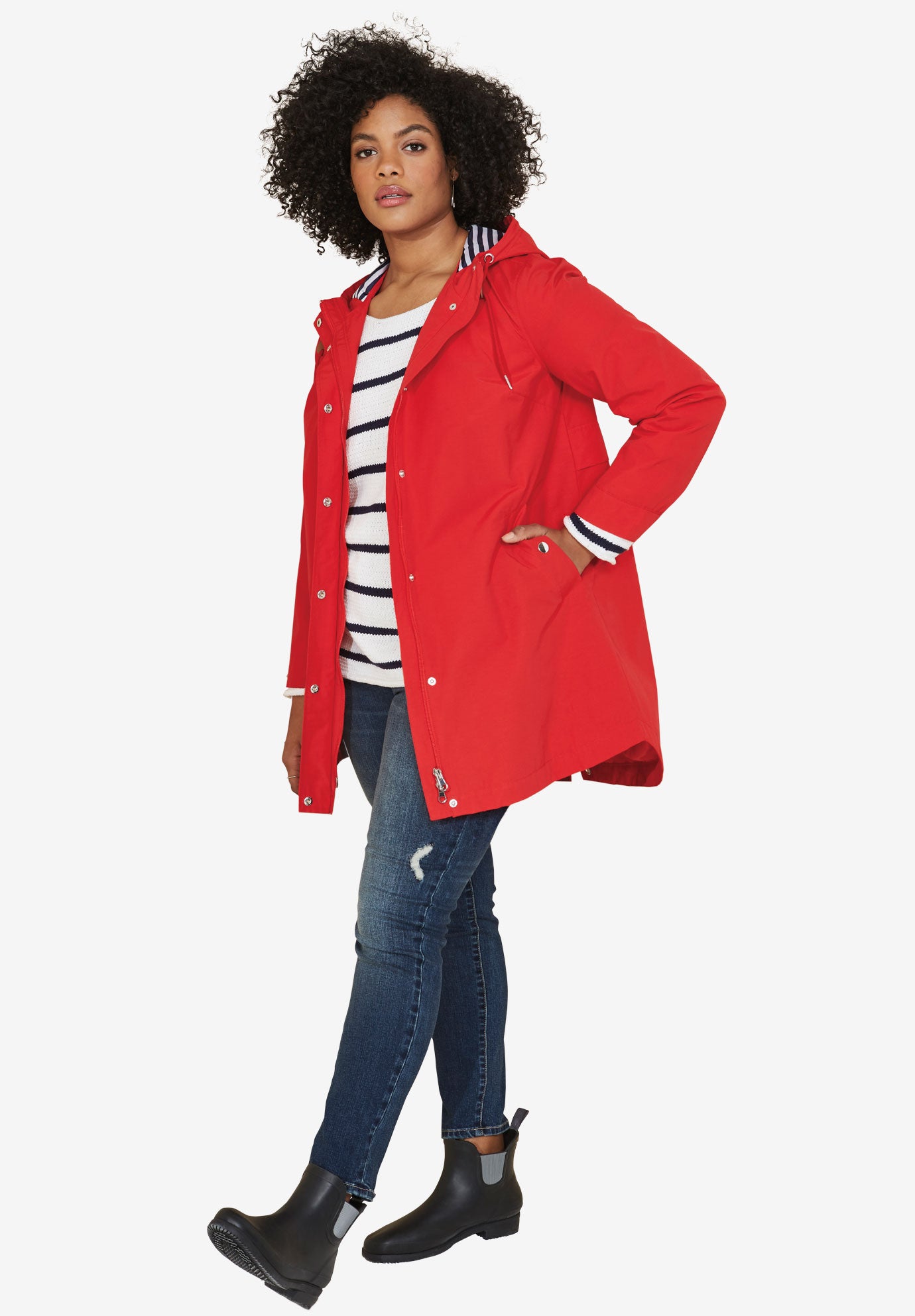 Snap-Front Hooded Raincoat image number 0