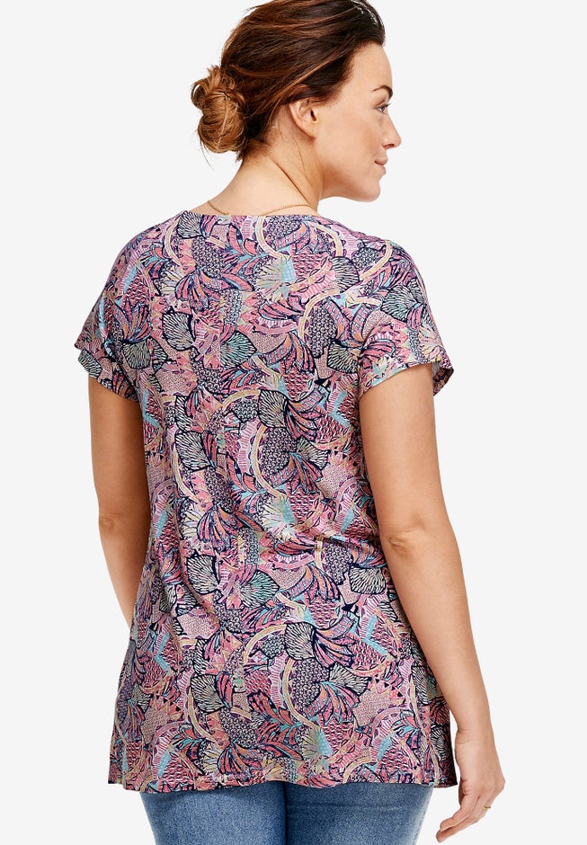 Shirred Scoop Neck Tunic image number 2