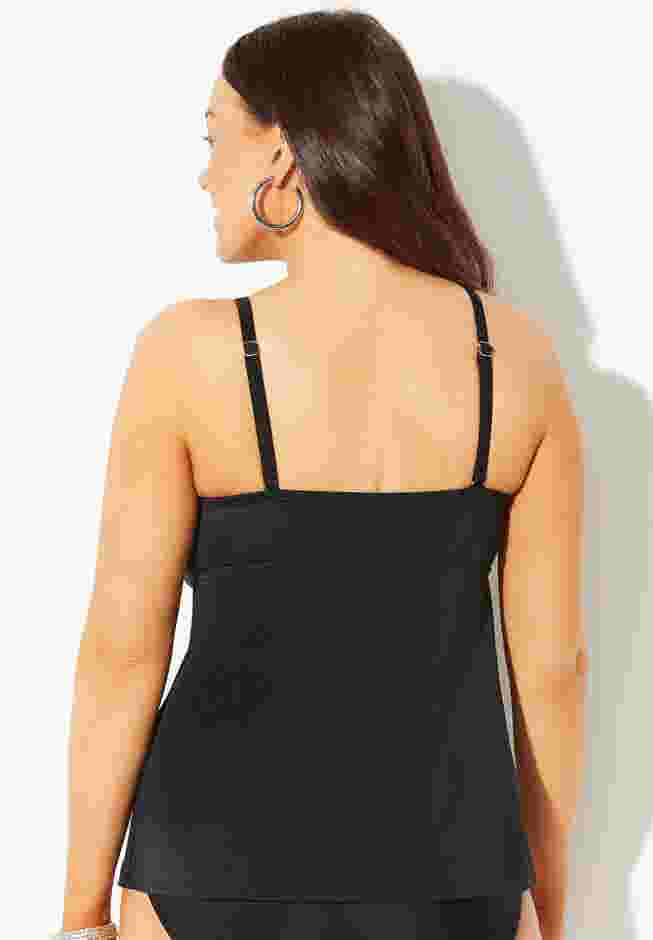 Tie Front Underwire Tankini Top image number 1
