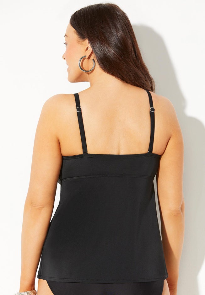 Tie Front Underwire Tankini Top image number 1