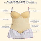 Tie Front Underwire Swimdress image number null