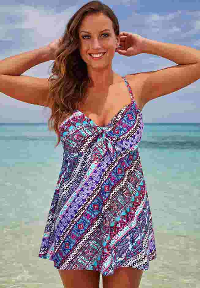 Tie Front Underwire Swimdress image number 0