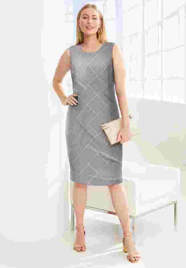 2-Piece Stretch Crepe Single-Breasted Jacket Dress image number 1