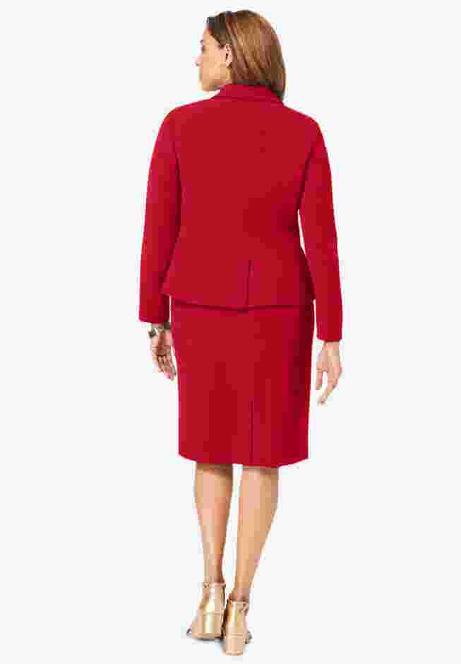 2-Piece Stretch Crepe Single-Breasted Jacket Dress image number 1