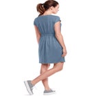100% Cotton Cinched-Waist Drawstring Midi Dress image number null