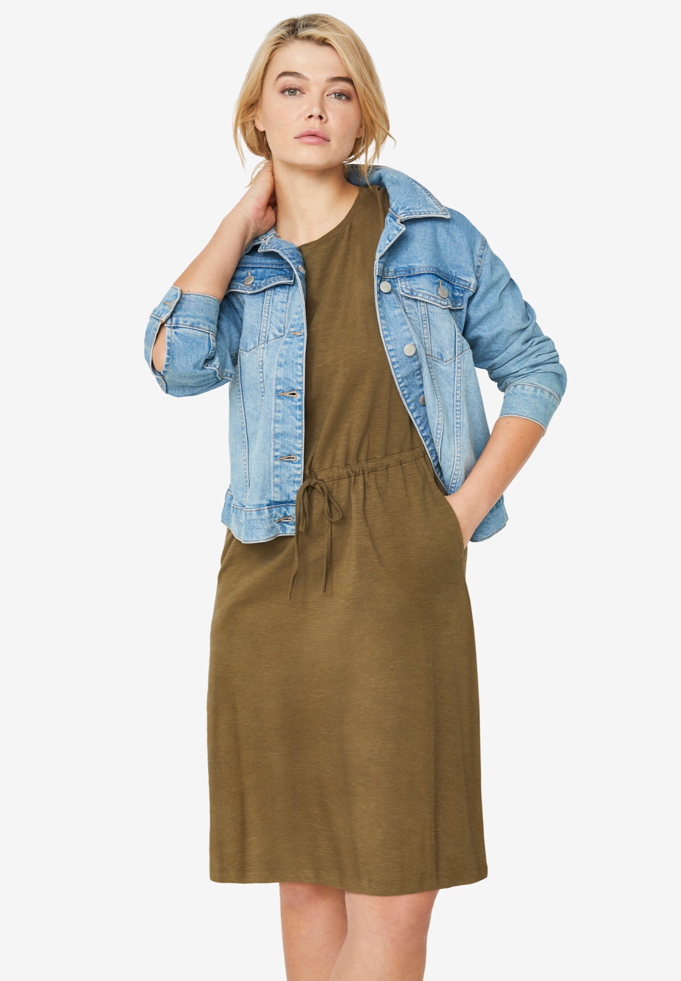 Knit Drawstring Dress image number 0