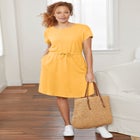 Knit Drawstring Dress image number null