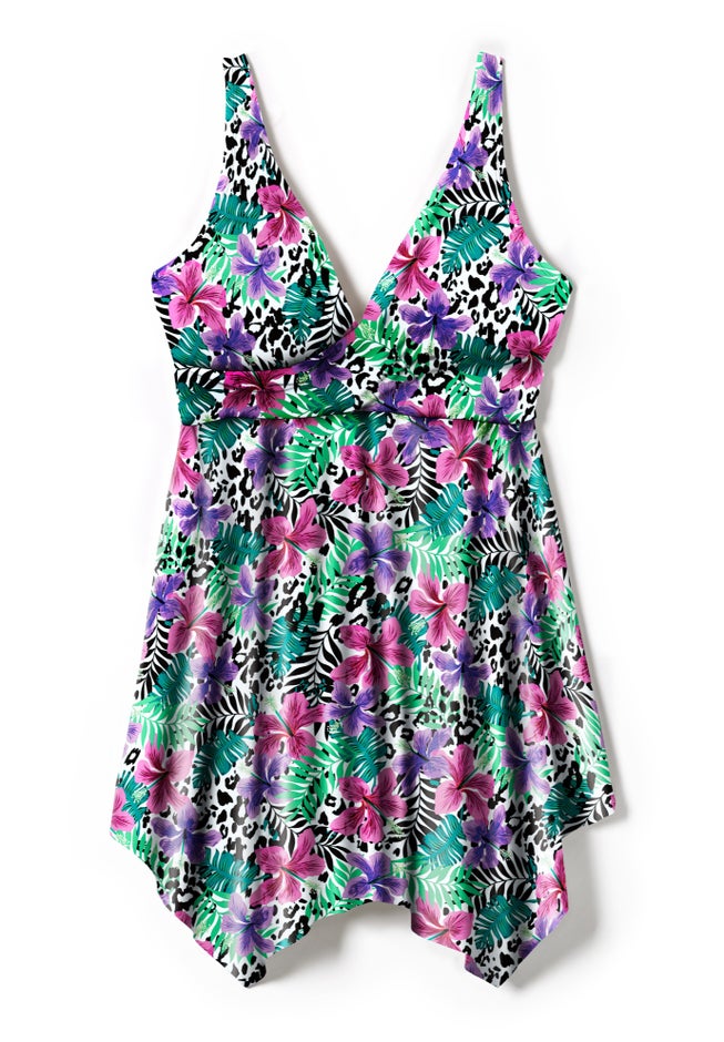 Handkerchief-Hem Two-Piece Swim Dress image number 4