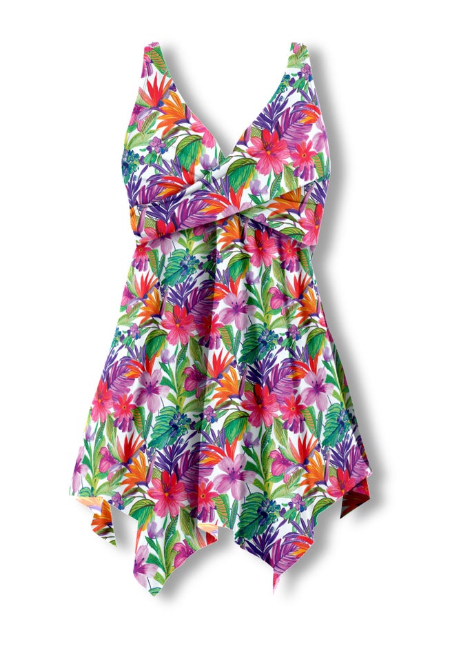 Handkerchief-Hem Two-Piece Swim Dress image number 3