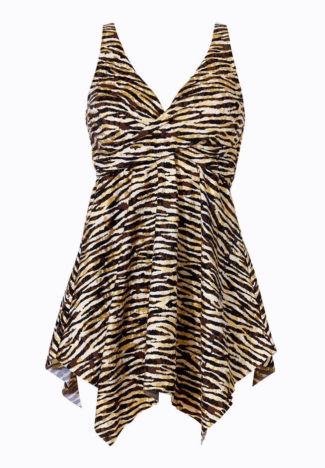 Handkerchief-Hem Two-Piece Swim Dress image number 4