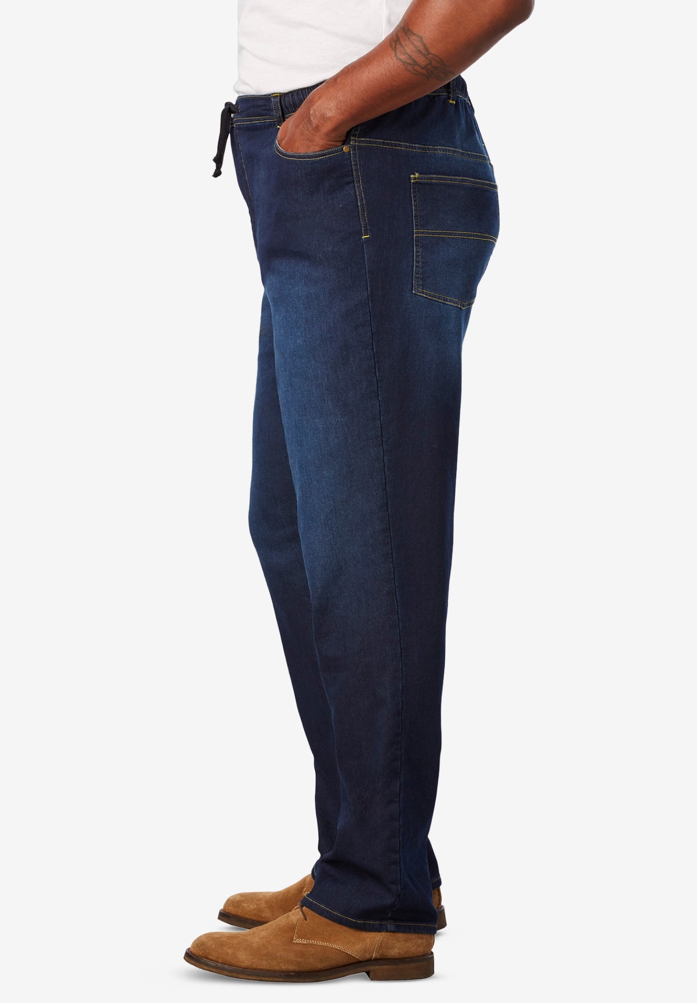 5-Pocket Relaxed Fit Denim Look Sweatpants image number 1