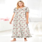 Long Floral Print Cotton Gown image number null