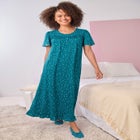 Long Floral Print Cotton Gown image number null