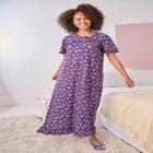 Long Floral Print Cotton Gown image number null