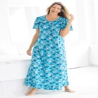 Long Floral Print Cotton Gown image number null