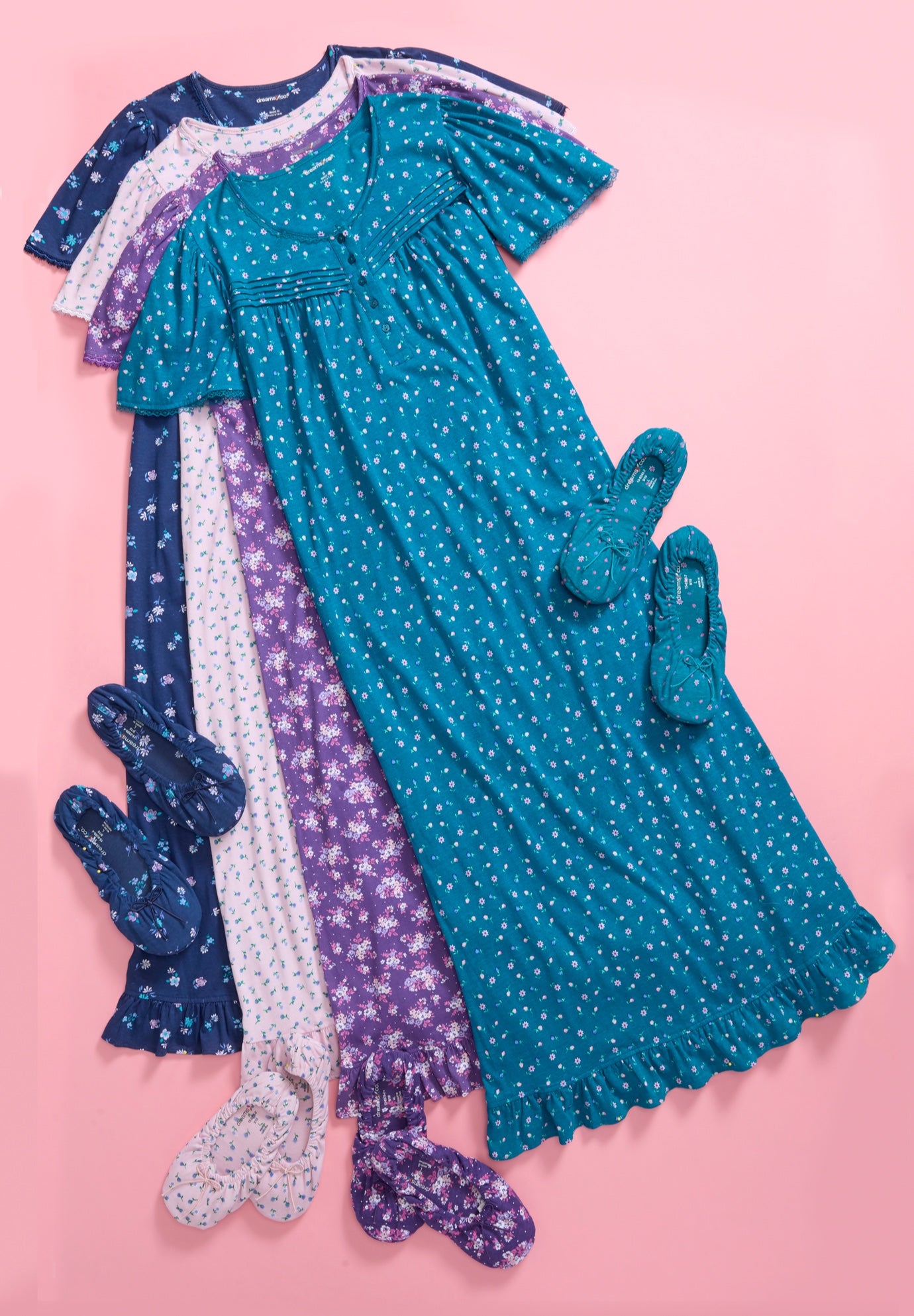 Long Floral Print Cotton Gown image number 8