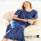 Long Floral Print Cotton Gown image number null