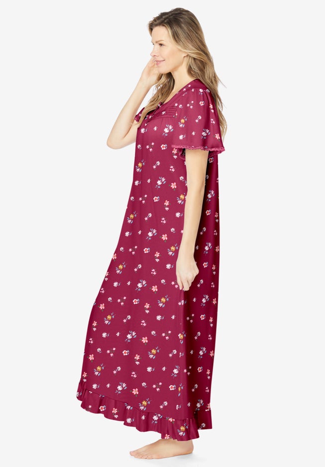 Long Floral Print Cotton Gown image number 2