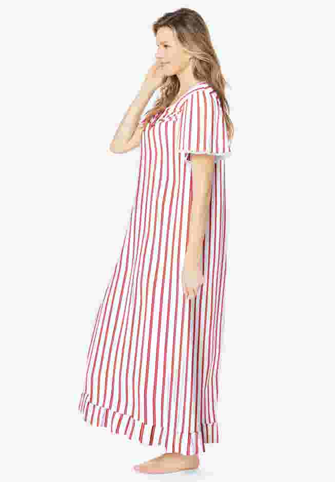 Long Floral Print Cotton Gown image number 1