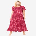 Long Floral Print Cotton Gown image number null