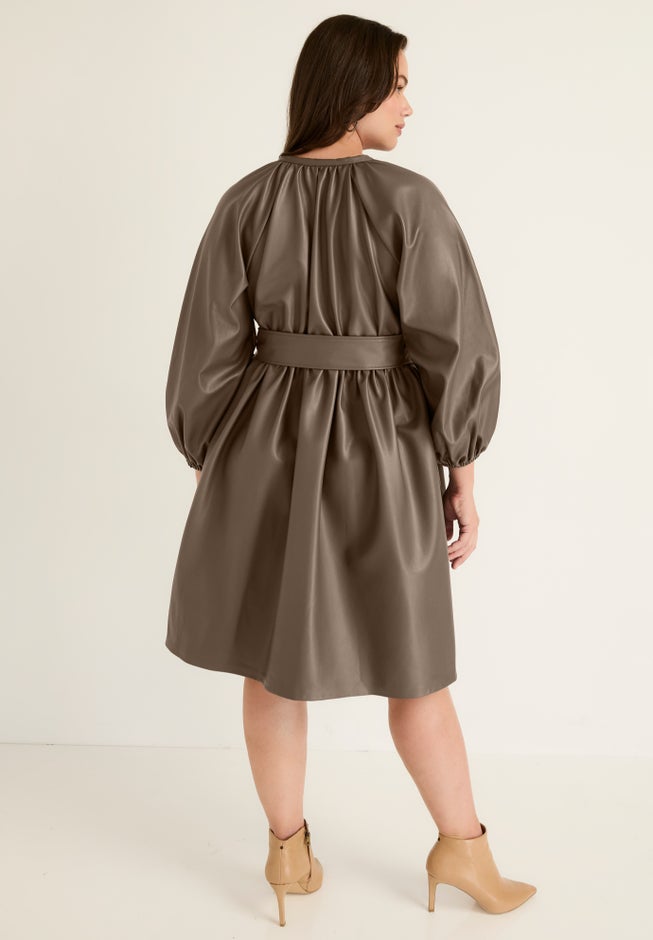 Faux Leather Dress image number 1