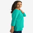 Stretch Cotton Notch Neck Tunic image number null
