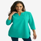 Stretch Cotton Notch Neck Tunic image number null