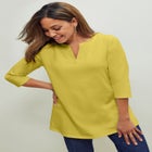 Stretch Cotton Notch Neck Tunic image number null
