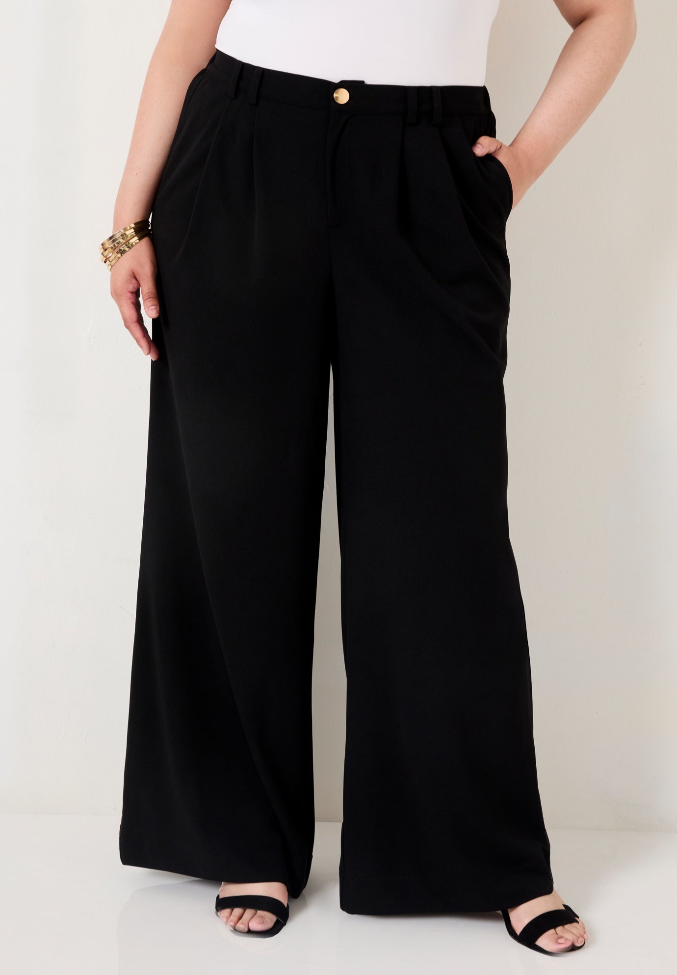 Pleated Wide-Leg Trousers image number 0