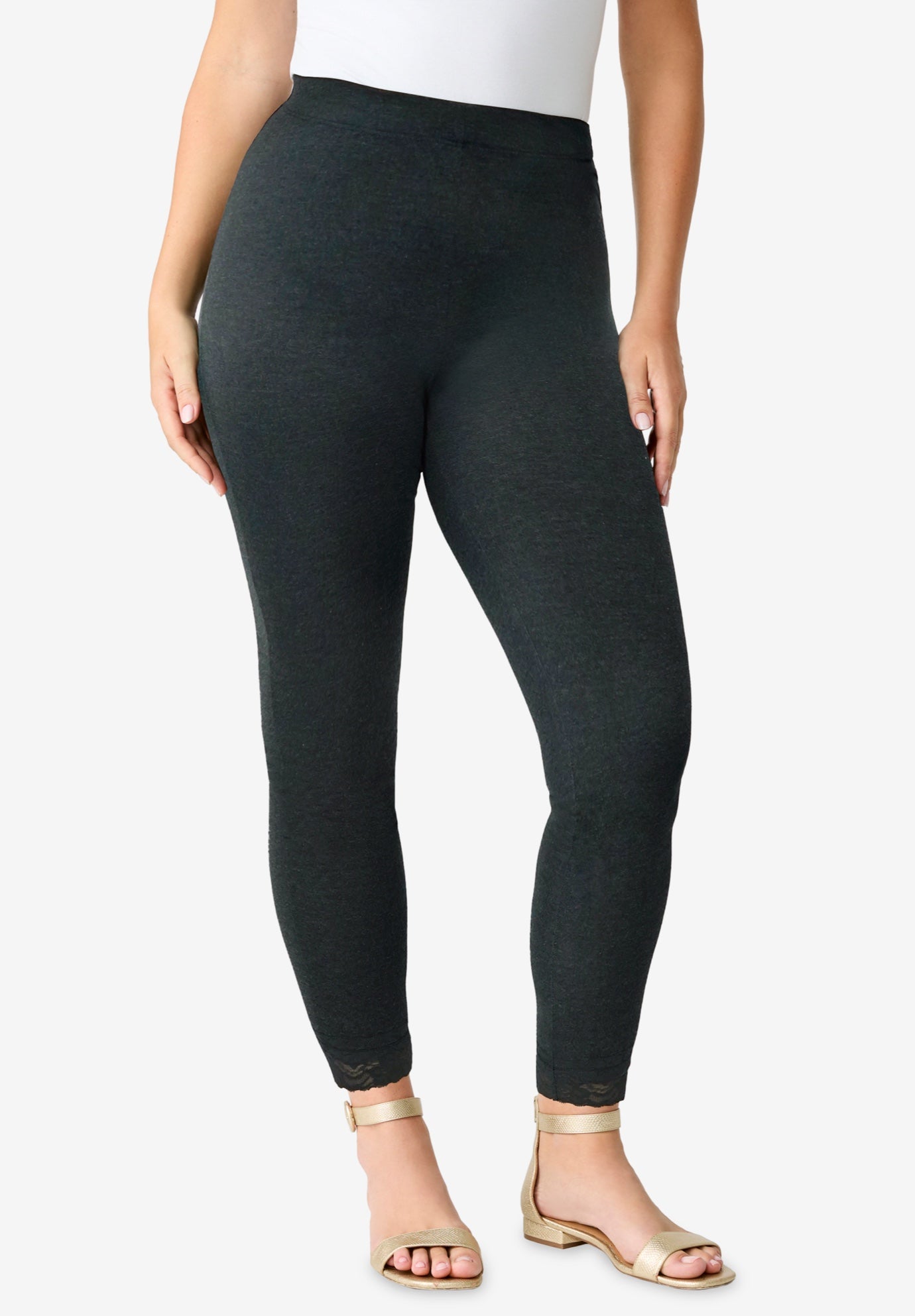 Lace Trim Essential Stretch Legging image number 0