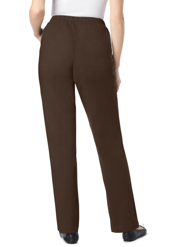 Straight Leg Fineline Pull-On Stretch Denim Jeans image number 1