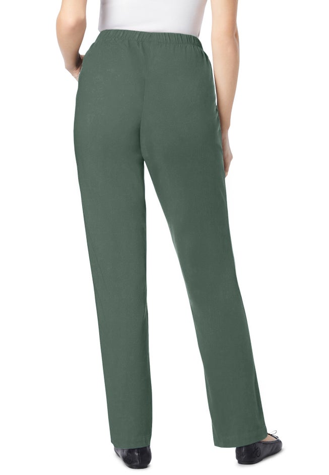 Straight Leg Fineline Pull-On Stretch Denim Jeans image number 1