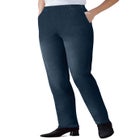 Straight Leg Fineline Pull-On Stretch Denim Jeans image number null