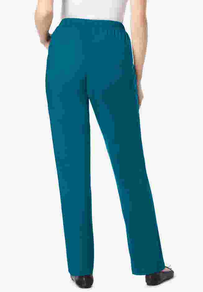 Straight Leg Fineline Pull-On Stretch Denim Jeans image number 1