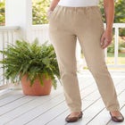 Straight Leg Fineline Pull-On Stretch Denim Jeans image number null