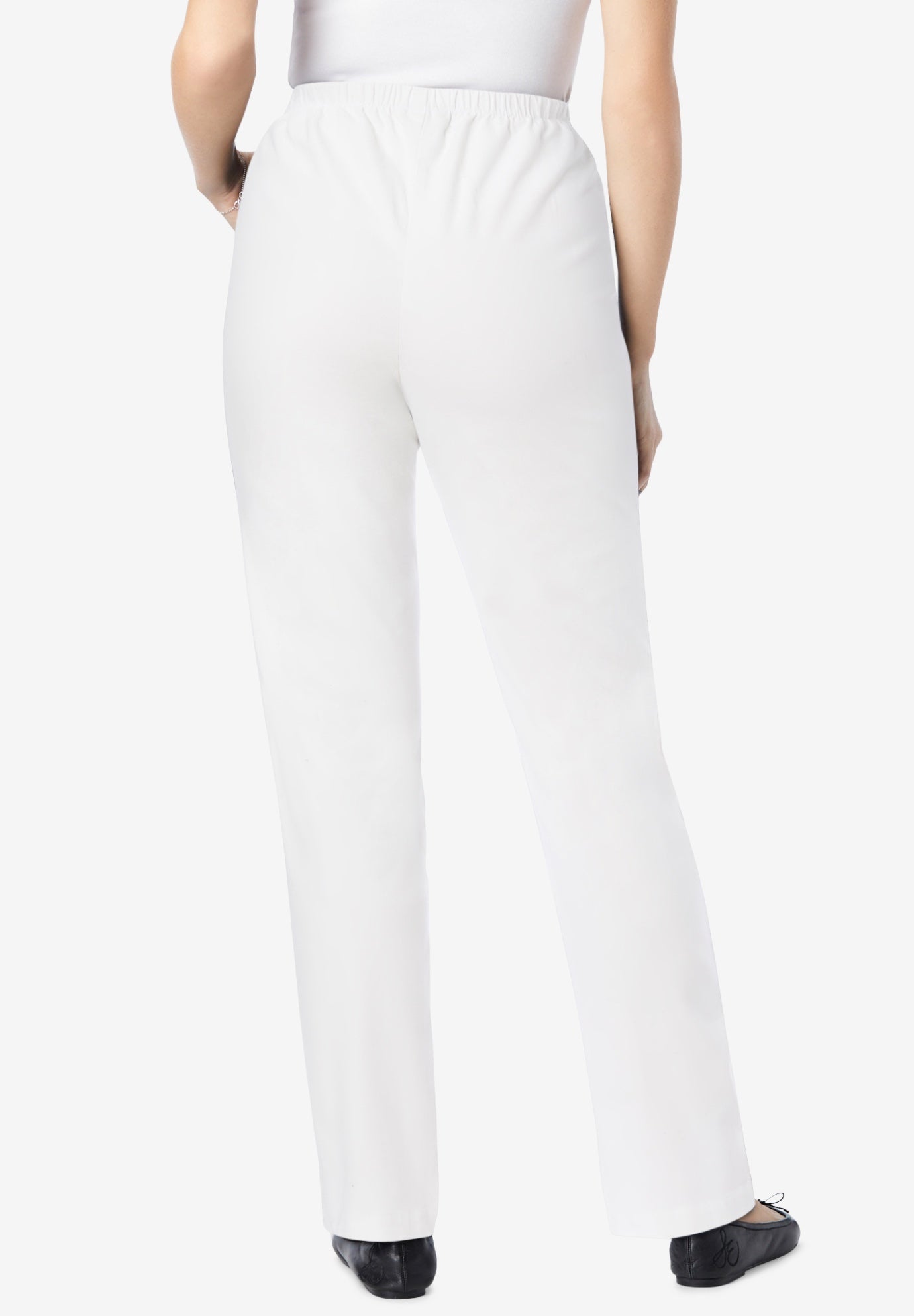 Straight Leg Fineline Pull-On Stretch Denim Jeans image number 1