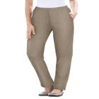 Straight Leg Fineline Pull-On Stretch Denim Jeans image number null