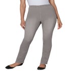 Pull-On Elastic-Waist Stretch Fineline Denim Jeans image number null