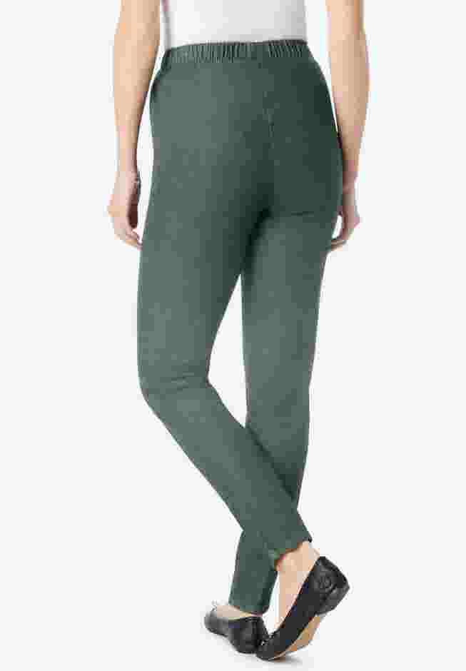 Pull-On Elastic-Waist Stretch Fineline Denim Jeans image number 1