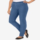 Pull-On Elastic-Waist Stretch Fineline Denim Jeans image number null