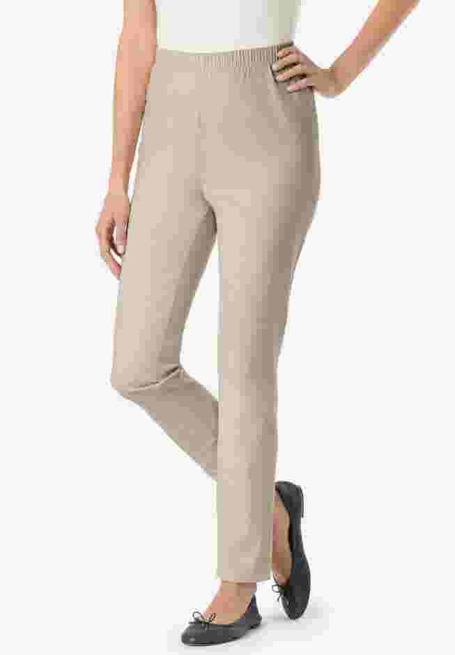 Pull-On Elastic-Waist Stretch Fineline Denim Jeans image number 0