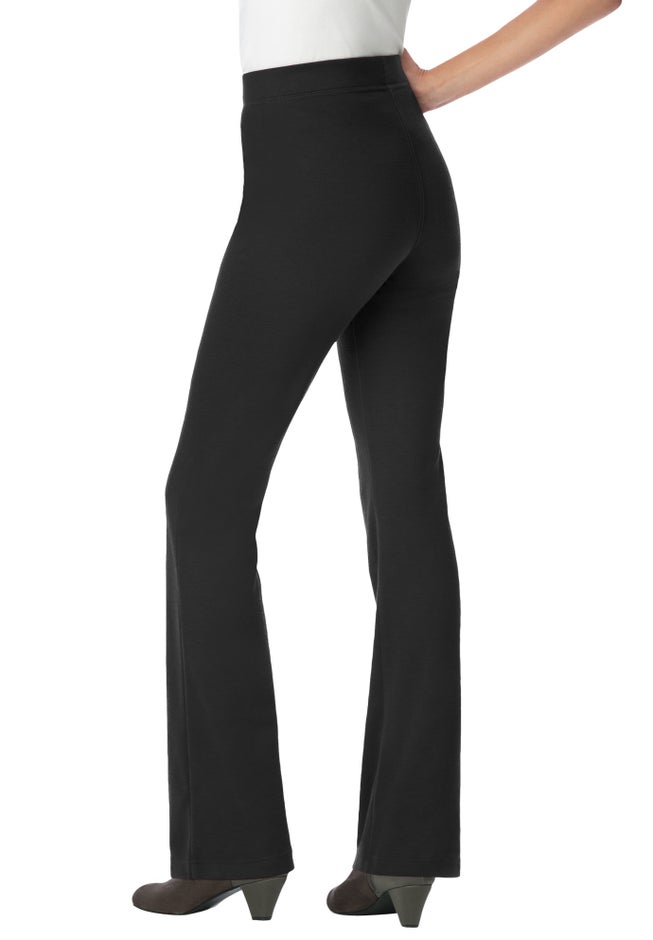 Stretch Ponte Knit Pull-On Bootcut Pants image number 1