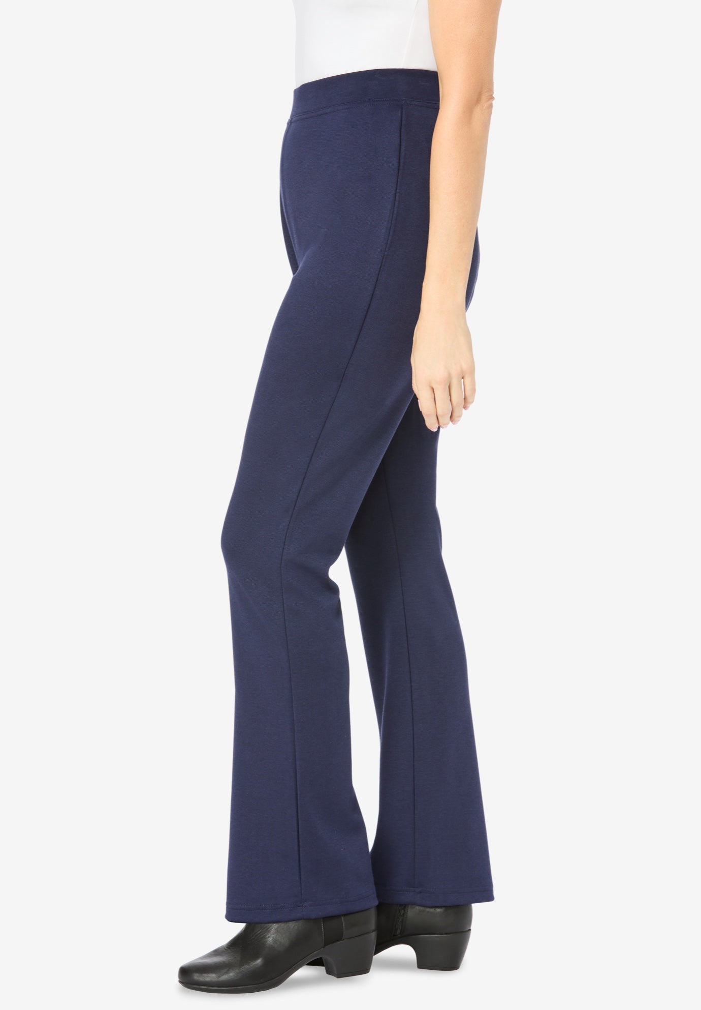 Stretch Ponte Knit Pull-On Bootcut Pants image number 2