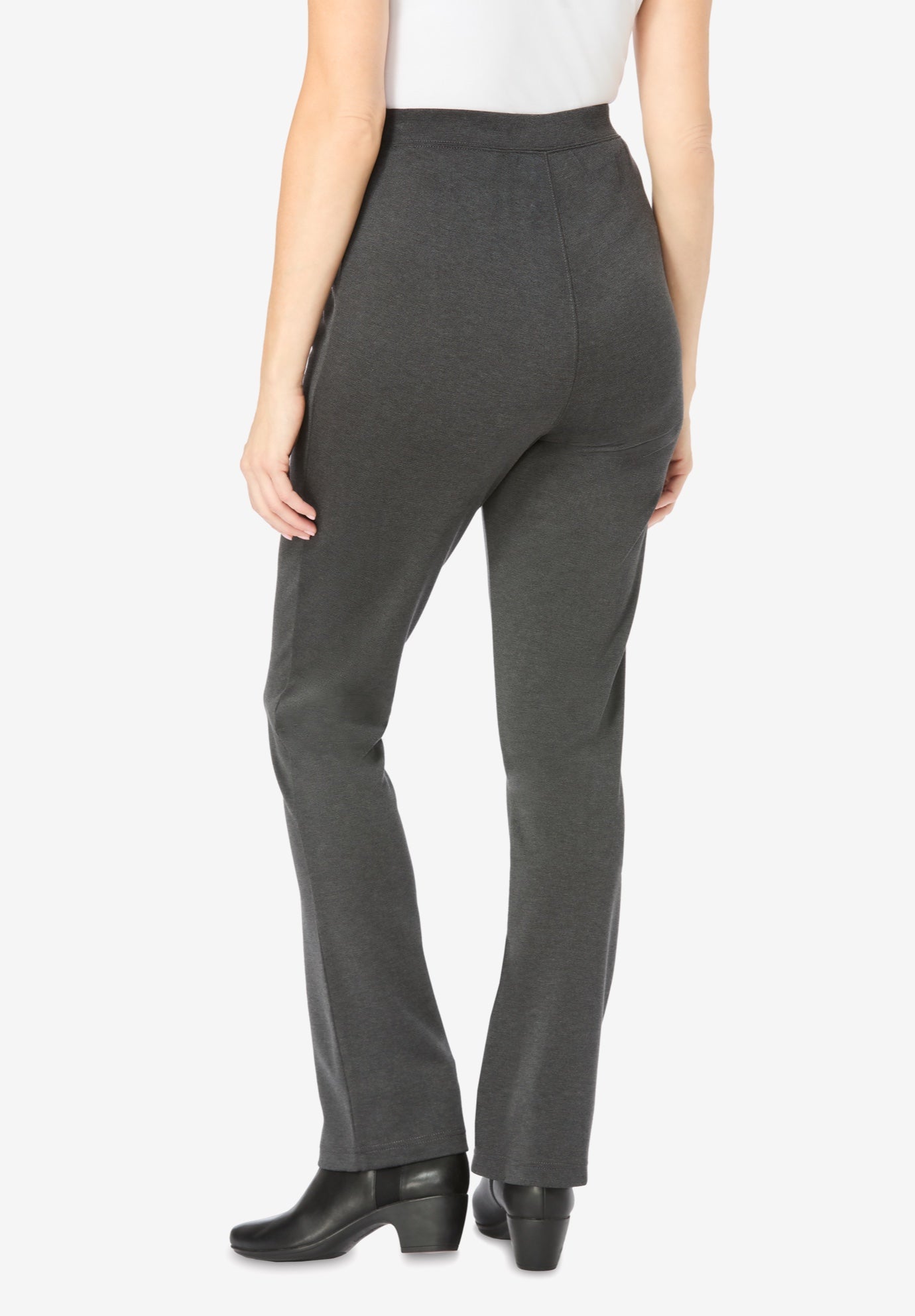 Stretch Ponte Knit Pull-On Bootcut Pants image number 1