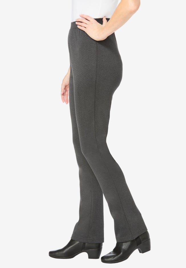 Stretch Ponte Knit Pull-On Bootcut Pants image number 2
