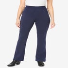 Stretch Ponte Knit Pull-On Bootcut Pants image number null