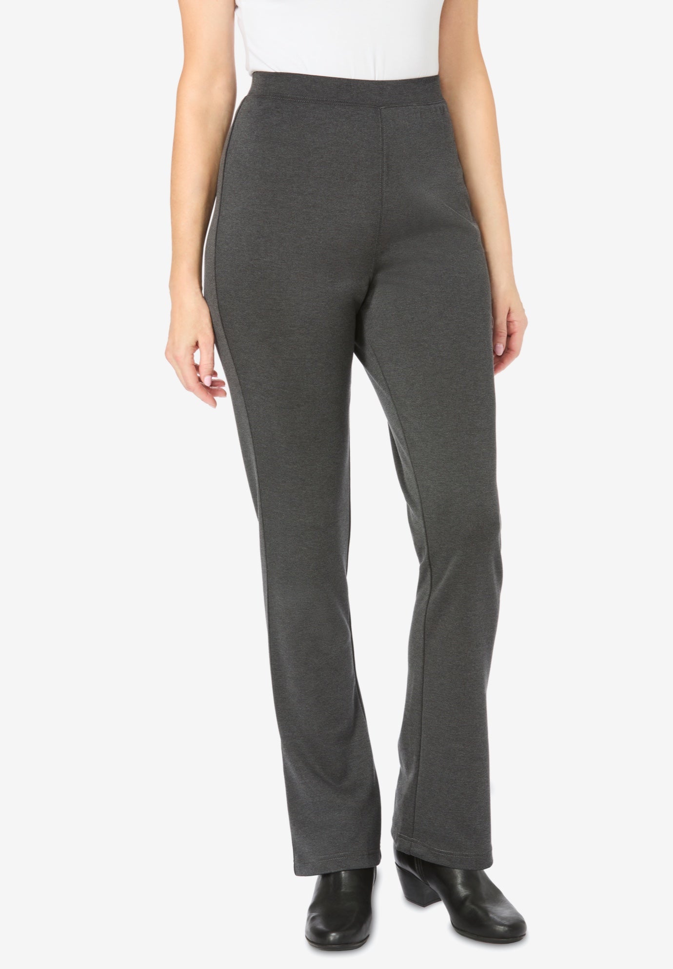 Stretch Ponte Knit Pull-On Bootcut Pants image number 0