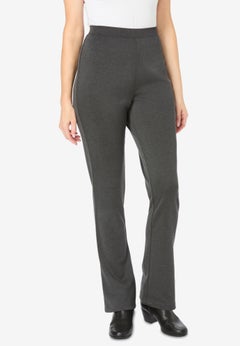Stretch Ponte Knit Pull-On Bootcut Pants