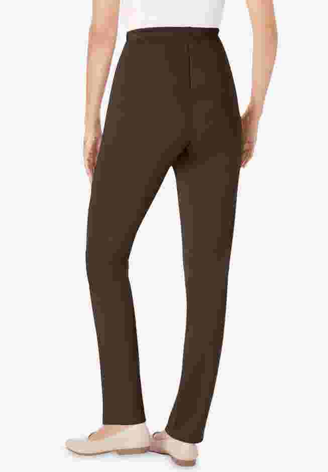 Women’s Plus-Size Soft Knit Hassle-Free Pull-On Elastic-Waist Pants image number 1