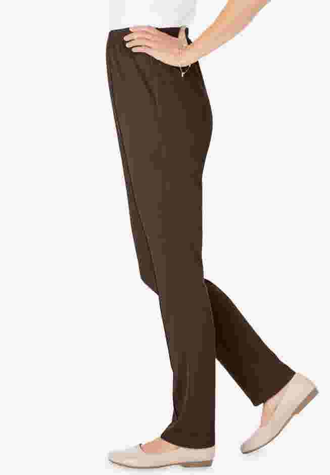 Women’s Plus-Size Soft Knit Hassle-Free Pull-On Elastic-Waist Pants image number 2